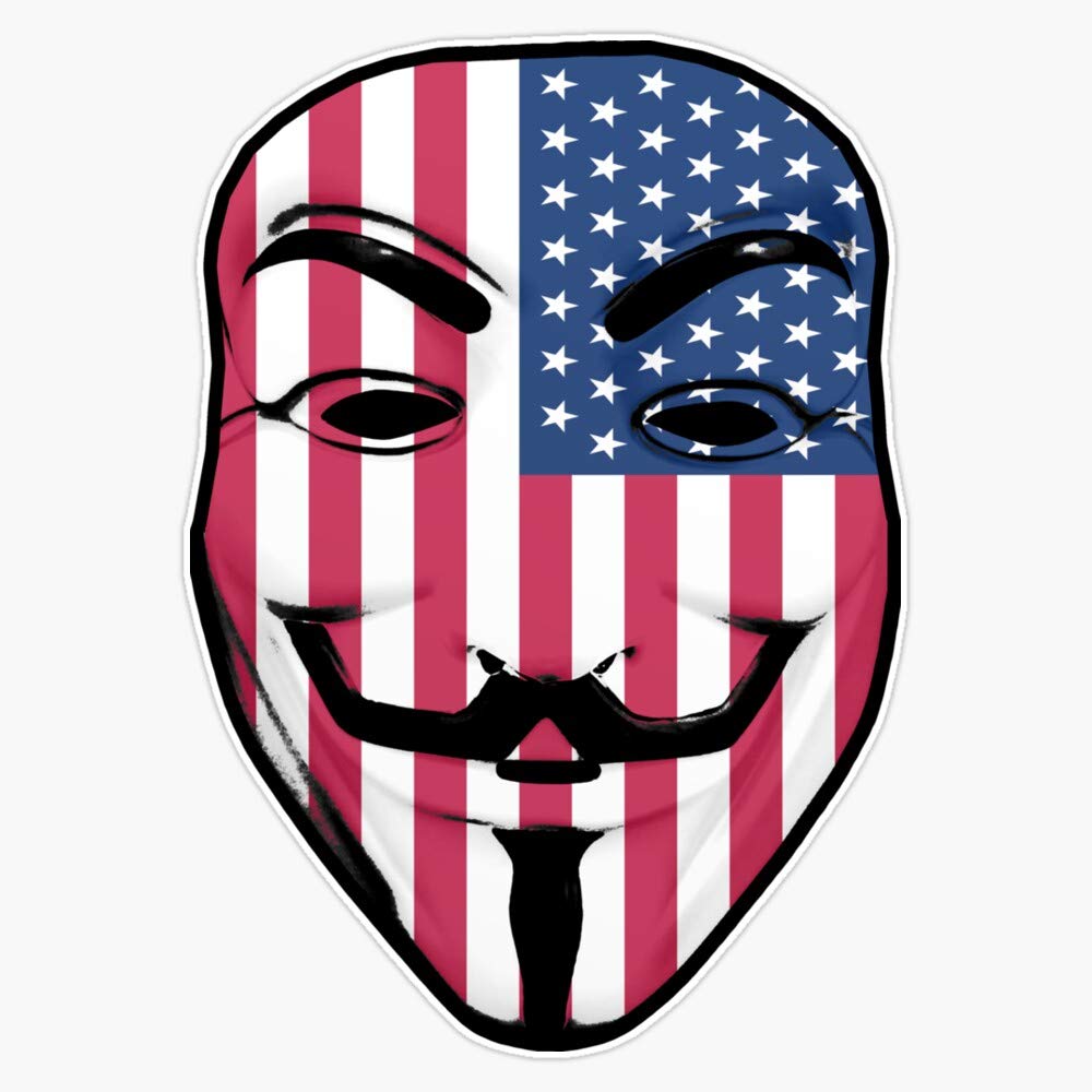GUY FAWKES  Amazon.com: Guy Fawkes American Flag Sticker Bumper Sticker